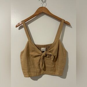 Universal Thread Tan Tie-Front Tank Top Size M